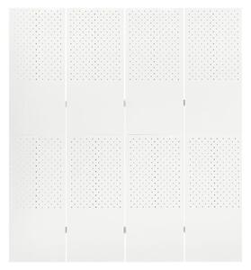 Paraván so 4 panelmi, biela 160x180 cm oceľ