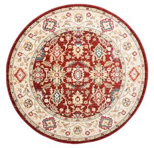 Okrúhly vintage koberec červeno béžovej farby Červená Šírka: 170 cm