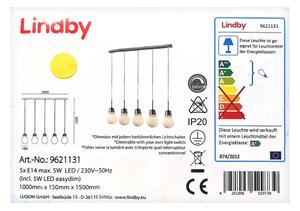 Lindby Lindby - LED Stmievateľný luster na lanku BADO 5xLED/5W/230V LW0848 + záruka 3 roky zadarmo