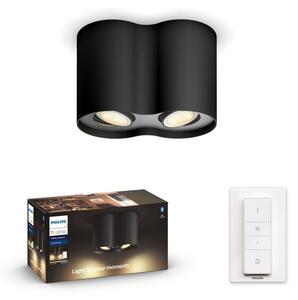 Philips Hue White Ambiance 8720169320116 Pillar povrchové bodové svietidlo 2xGU10 +SWITCH 2x4,2W/400lm 2200-6500K čierna bluetooth