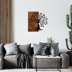 Wallity Nástenná drevená dekorácia TREE hnedá/čierna
