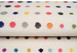 Krémový koberec s farebnými bodkami