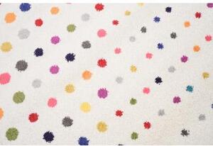 Krémový koberec s farebnými bodkami
