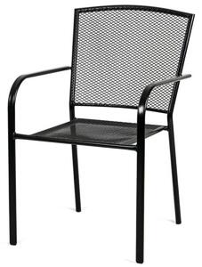 Lana steel ZWMC-19 Záhradná stohovateľná stolička, oceľ, čierna NOELA 3457027