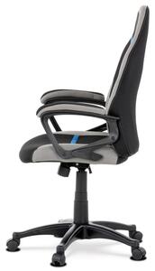 Juniorská kancelárska stolička,čierno-sivo-modrá látka (a-L611 čierno-sivo-modrá)
