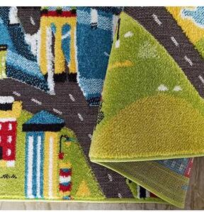 Detský koberec s motívom mestečka