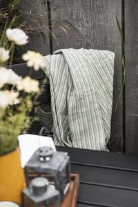 Bavlnený pléd Cream Green Stripe 160x130 cm