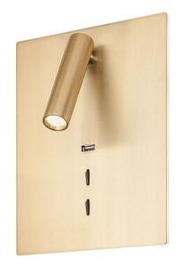 REDO 01-2996 ZEN nástenné bodové svietidlo/spot s vypínačom LED 16+3W/860+135lm 3000K bronz, USB port