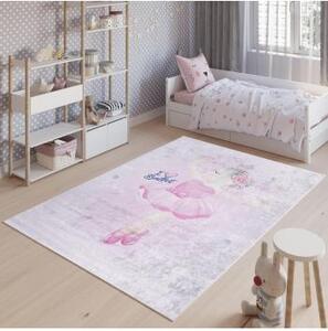 Ružový koberec s motívom baletky