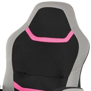 Juniorská kancelárska stolička,čierno-sivo-ružová látka (a-L611 čierno-sivo-ružová)