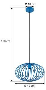 Lindby Maivi svietidlo kov klietka modrá 40 cm