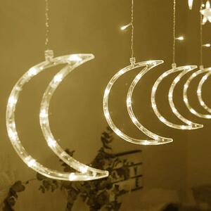 MULTISTORE Vianočné svetielka mesiace a hviezdy - 96 LED žlté