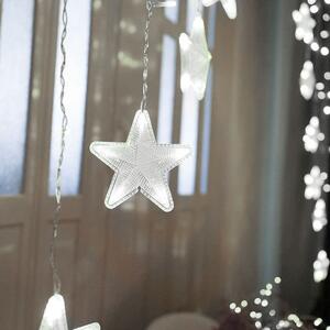 MULTISTORE Vianočné svetielka biele hviezdičky - 4m, 136 LED