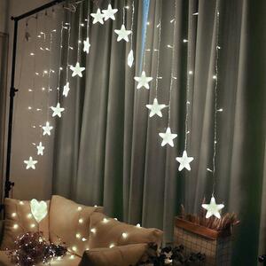 MULTISTORE Vianočné svetielka biele hviezdičky - 4m, 136 LED