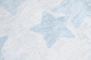 Modrý detský koberec s hviezdičkami