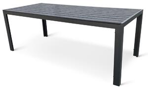 Viking Záhradný stôl XL, 190 x 90 cm, hliník/artwood, čierny NOELA 3457051
