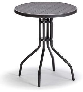 Nina Balkónový stôl Ø 60 cm, oceľ / artwood, čierny NOELA 3457026