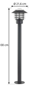 Lindby cestné svetlo Vimal, železo, výška 100 cm, E27, čierna