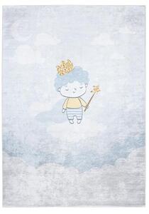 Modrý detský koberec s princom