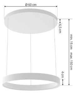 Závesné svietidlo Lucande LED Philine, 60 cm, biela, železo
