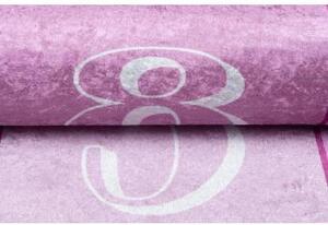 Detský ružový koberec s čislicami