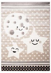 Detský béžový koberec s motívom hviezd
