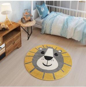 Detský okrúhly koberec s motívom leva