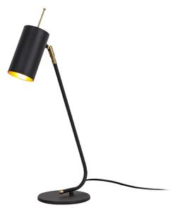 Čierna/v zlatej farbe stolová lampa s kovovým tienidlom (výška 55 cm) Sivani – Opviq lights