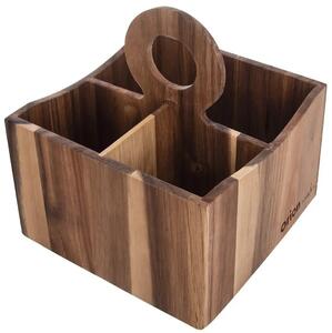 Wooden stojan na príbory 18,5 x 18,5 x 20 cm, akácia ORION 540586