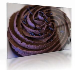 Sklenený obraz - Čokoládový Cupcake (70x50 cm)
