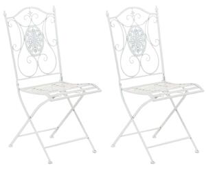 Kovová skladacia stolička Sibell (SET 2 ks) - Biela