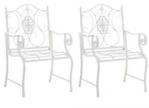 Kovová stolička Punjab s područkami (SET 2 ks) - Biela