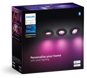 Philips HUE White and color Ambiance 8720169318977 Centura zápustné svietidlo GU10 4,2W/350lm 2000-6500K+RGB čierne 3-set