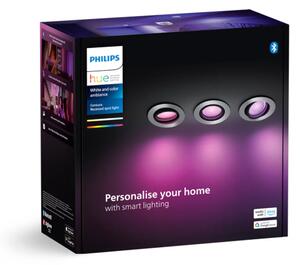 Philips HUE White and color Ambiance 8720169318854 Centura zápustné svietidlo GU10 4,2W/350lm 2000-6500K+RGB hliník 3-set