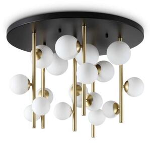 Ideal Lux 328393 PERLAGE stropné svietidlo 18xG9 D750mm saténová mosadz, biela