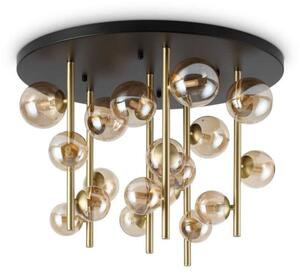 Ideal Lux 328379 PERLAGE stropné svietidlo 18xG9 D750mm saténová mosadz, jantárová