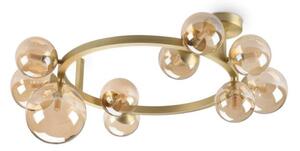 Ideal Lux 327808 PERLAGE stropné svietidlo 10xG9 saténová mosadz, jantárová