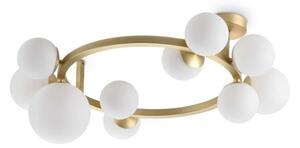 Ideal Lux 327815 PERLAGE stropné svietidlo 10xG9 saténová mosadz, biela