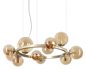 Ideal Lux 322773 PERLAGE závesné svietidlo 11xG9 D730mm saténová mosadz, jantárová