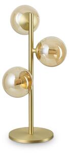 Ideal Lux 322759 PERLAGE stolná lampička 3xG9 V430mm saténová mosadz, jantárová