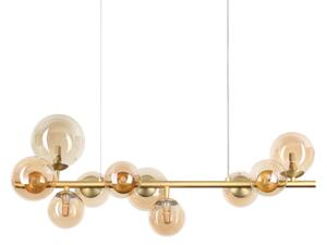 Ideal Lux 322766 PERLAGE závesné svietidlo 10xG9 saténová mosadz, jantárová