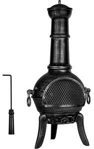 STILISTA Vonkajší záhradný krb, 112 cm, strieborno/sivý