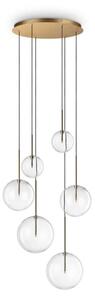 Ideal Lux 317243 EQUINOXE závesné svietidlo 6xG4 D650mm mosadzná