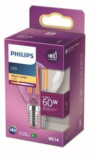 Philips 8718699762292 LED žiarovka classic E14 6,5W/60W 806lm 2700K P45 kvapka filament