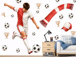 Nalepte.cz Futbalista Slavia Praha úpravy na prianie športové nálepky na stenu arch 51 x 75 cm