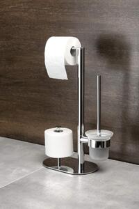 Deante Round, 3-funkčný držiak pre toaletný papier, WC kefu a zásobník toaletného papiera, chrómová, ADR_0732