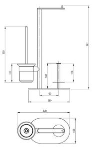 Deante Round, 3-funkčný držiak pre toaletný papier, WC kefu a zásobník toaletného papiera, chrómová, ADR_0732