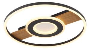 GLOBO 67323-24 PIKARA stropné svietidlo D405mm LED 24W/800lm 3000K imitácia dreva, čierna, biela