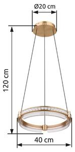 GLOBO 67196-36H BLONDIE závesné svietidlo D400mm LED 36W/2000lm 2700-6000K zlatá, priehľadná, diaľkový ovládač