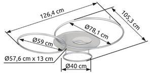 GLOBO 48466-70A INVERTINA stropné svietidlo LED 70W/4599lm 2700-6500K strieborná, biela, diaľkový ovládač, zrkadlový 3D efekt